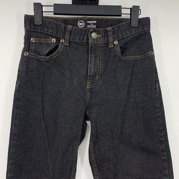 Wonder Nation Jeans Black Relaxed Fit Straight Leg Adjustable - Picture 2 of 9